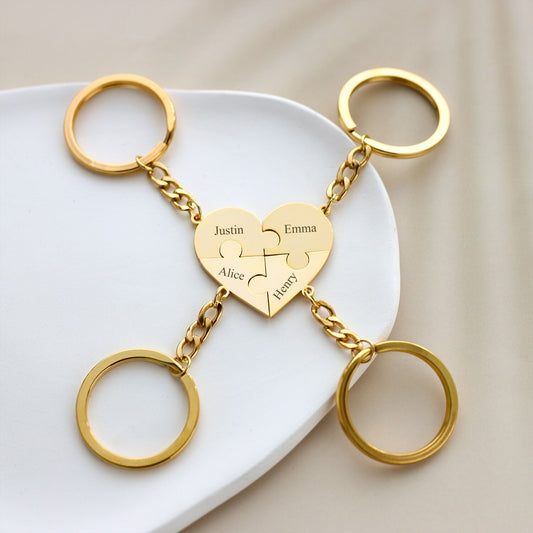 2-8 nimega südamepuzzle võtmehoidja