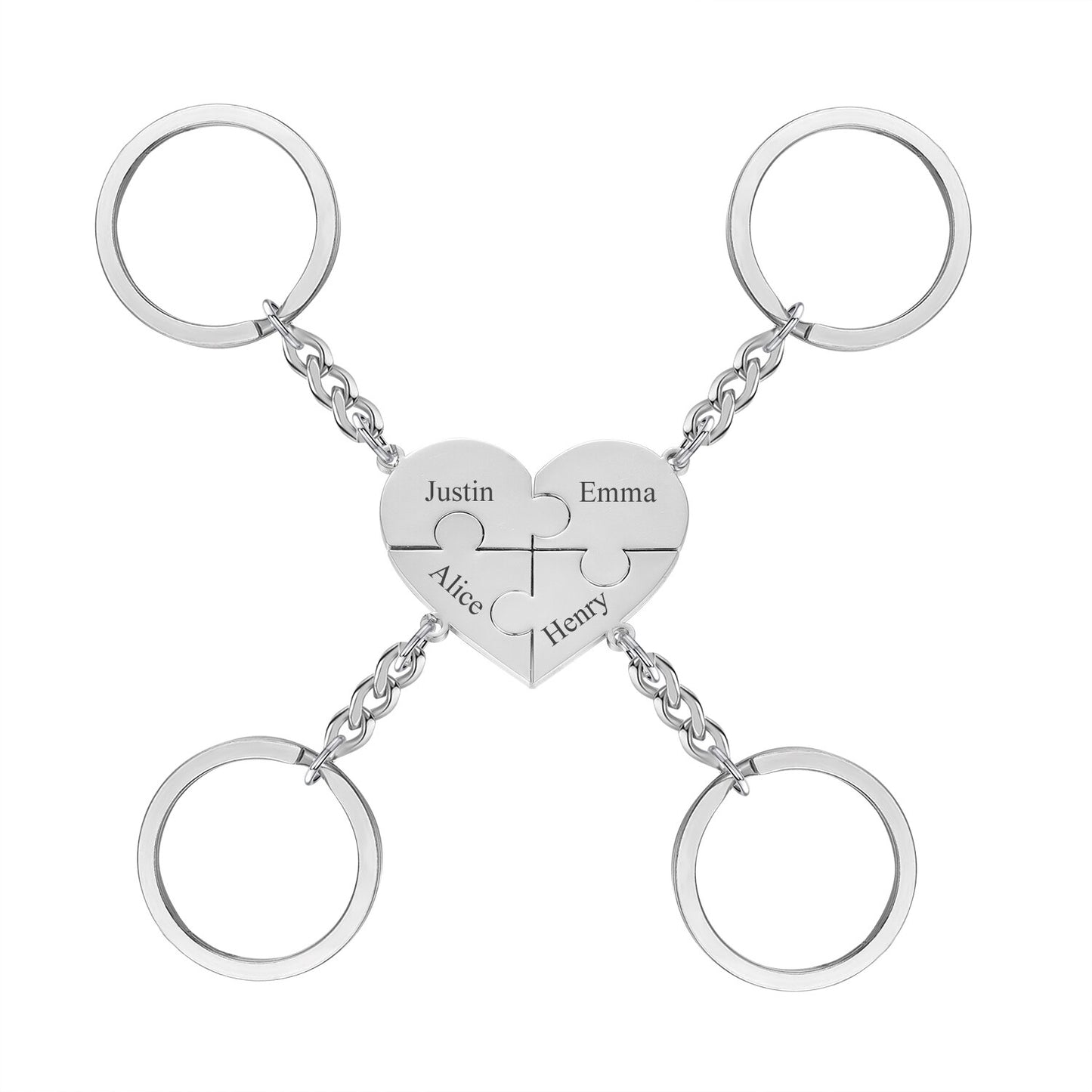 2-8 nimega südamepuzzle võtmehoidja