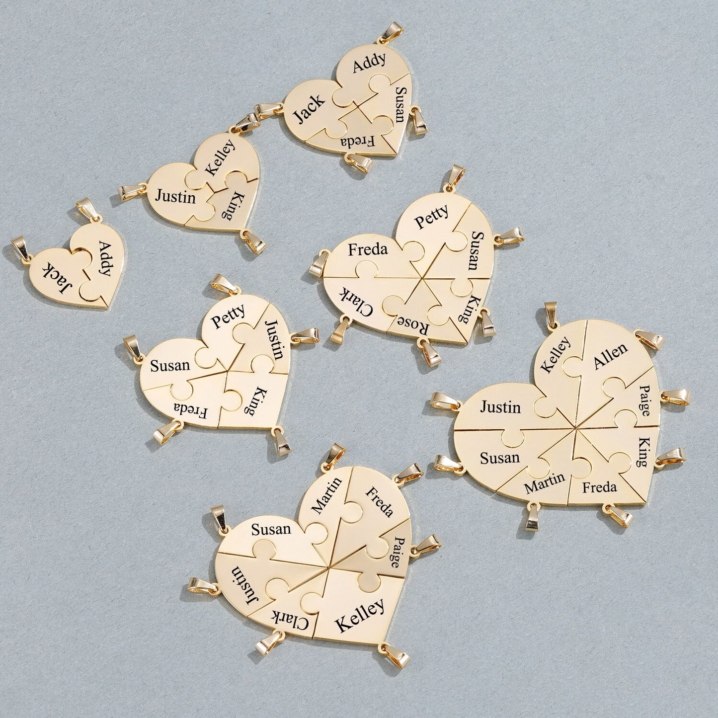 2-8 nimega südamepuzzle võtmehoidja